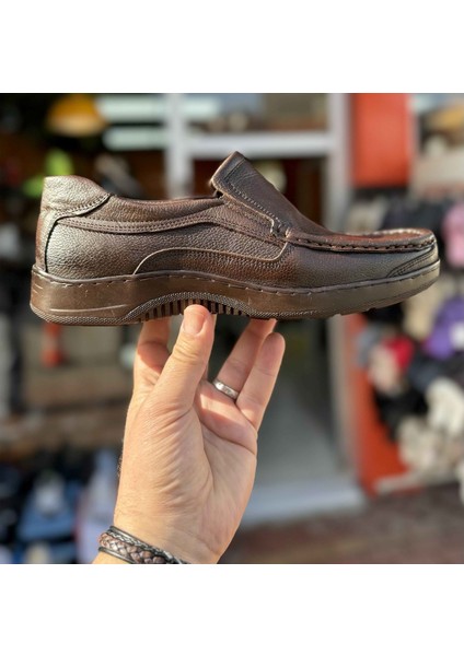 Erkek Günlük Hakiki Deri Full Ortopedik Taban Loafer Ayakkabı - Kahverengi - 42 modelleri