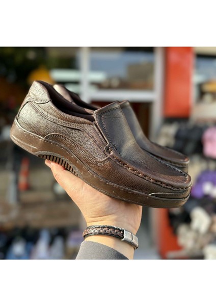 Erkek Günlük Hakiki Deri Full Ortopedik Taban Loafer Ayakkabı - Kahverengi - 42 indirimleri