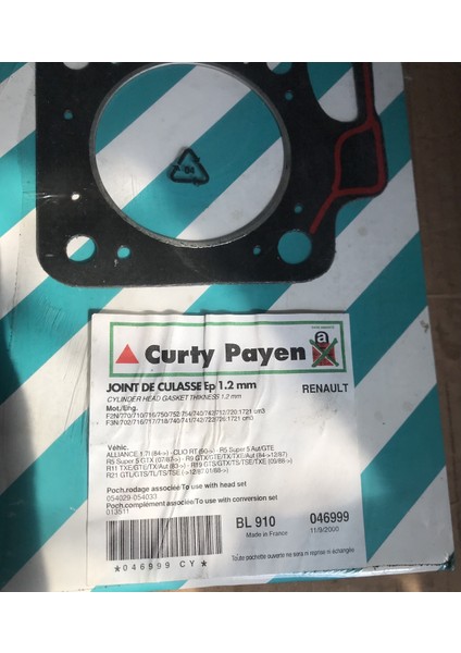 Renault 9/19/21/5/clio Dieseel Silindir Kapak Contası