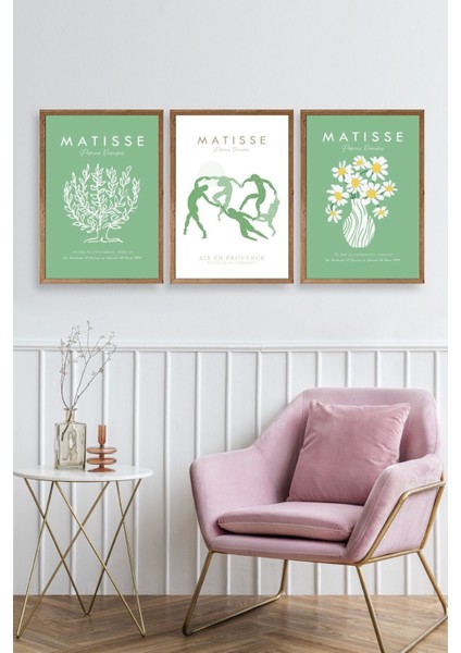 Matisse Üçlü Ahşap Çerçeveli Tablo fiyatları
