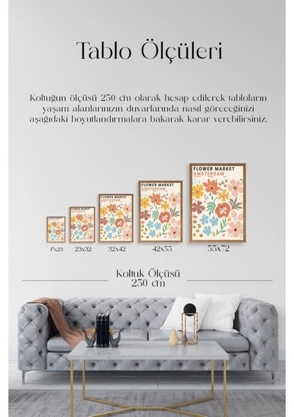 Çiçek Pazarı Ahşap Çerçeveli Tablo indirimleri