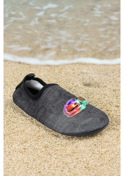 Işıklı Araba Figürlü Kaymaz Tabanlı Esnek Hafif Dayanıklı Çocuk Havuz Plaj Deniz Ayakkabısı