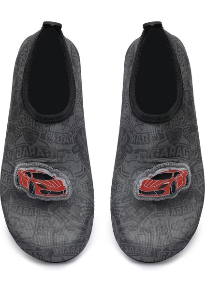 Işıklı Araba Figürlü Kaymaz Tabanlı Esnek Hafif Dayanıklı Çocuk Havuz Plaj Deniz Ayakkabısı