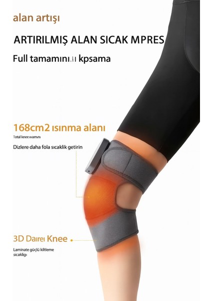 2 Adet Kablosuz Titreşimli Termal Diz Masaj 4 Isıtma Pedi + 2 Uzatma Aparatı Omuz, Diz, Dirsek Için fırsatları