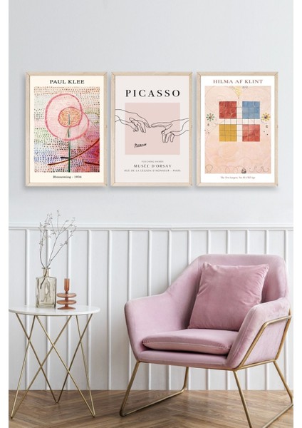 Ünlü Tablolar Üçlü Ahşap Çerçeveli Tablo fiyatları