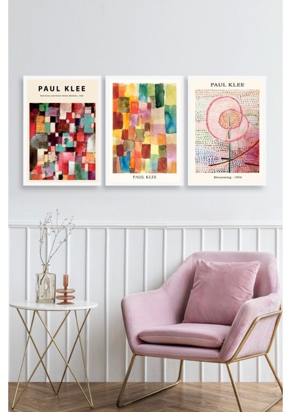 Paul Klee Üçlü Ahşap Çerçeveli Tablo fiyatları