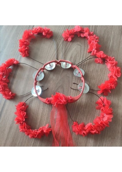 Kına Tacı ve Kına Malzemesi Lazer Güllü Kurdaleli Tef Vurmalı Çalgı Def Nedime Tacı