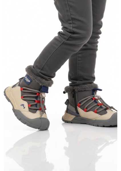 Gri Içi Kürklü Soğuğa Dirençli Kaymaz Taban Erkek Çocuk Bot 22671 F