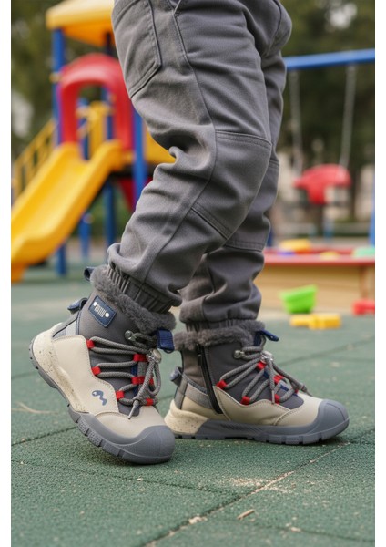Gri Içi Kürklü Soğuğa Dirençli Kaymaz Taban Erkek Çocuk Bot 22671 F modelleri