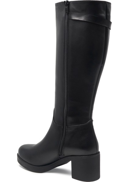 Siyah Klasik Deri Kadın Çizme fiyatları