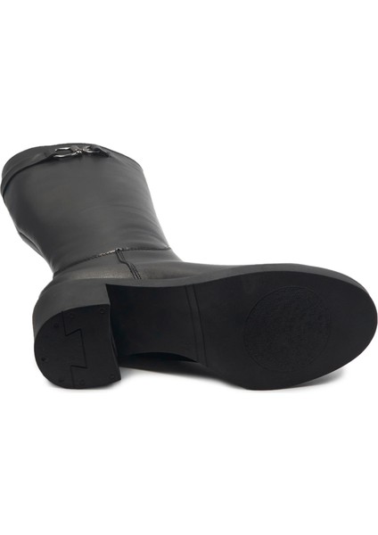 Siyah Klasik Deri Kadın Çizme fırsatları