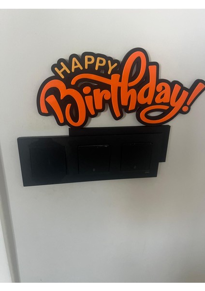 Happy Birthday, Doğum Günü Figürlü, Turuncu-Siyah Renkli Kapı Köşe Süsü fiyatları