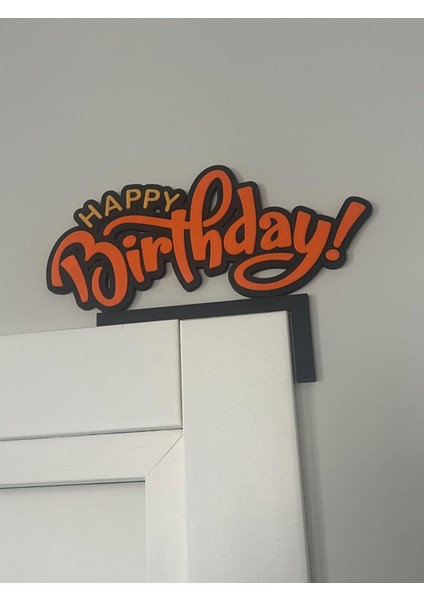 Happy Birthday, Doğum Günü Figürlü, Turuncu-Siyah Renkli Kapı Köşe Süsü modelleri