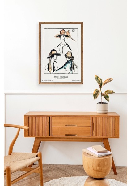 Paris Şapkaları Ahşap Çerçeveli Tablo modelleri