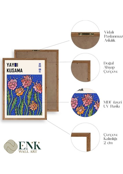 Yayoi Kusama Ahşap Çerçeveli Tablo fırsatları