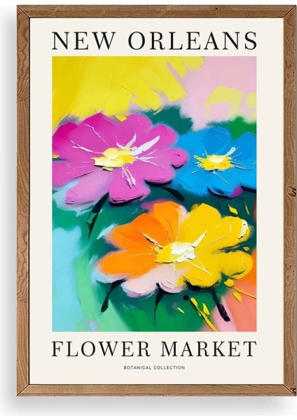 Çiçek Ahşap Çerçeveli Tablo