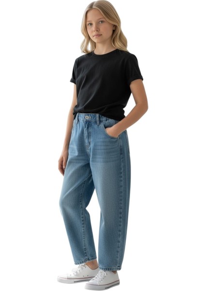 Kız Çocuk Wide Baggy Fit Geniş Paça Jean Pantolon fiyatları