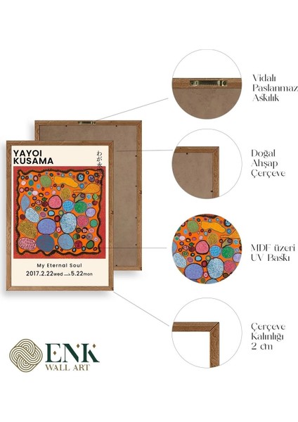 Yayoi Kusama Ahşap Çerçeveli Tablo fırsatları