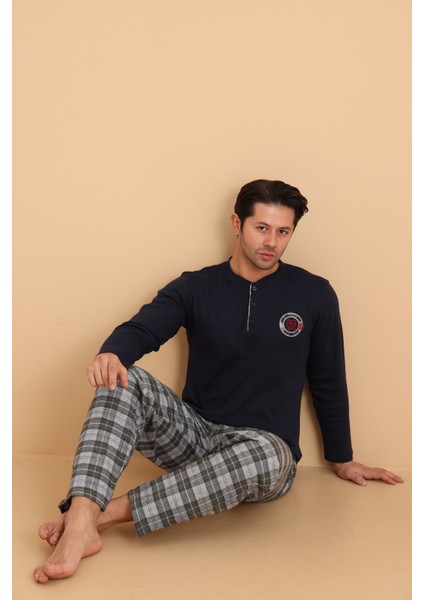 Flk 7014 Interlok Kışlık Ekose Pijamalı Erkek Pijama Takımı fiyatları