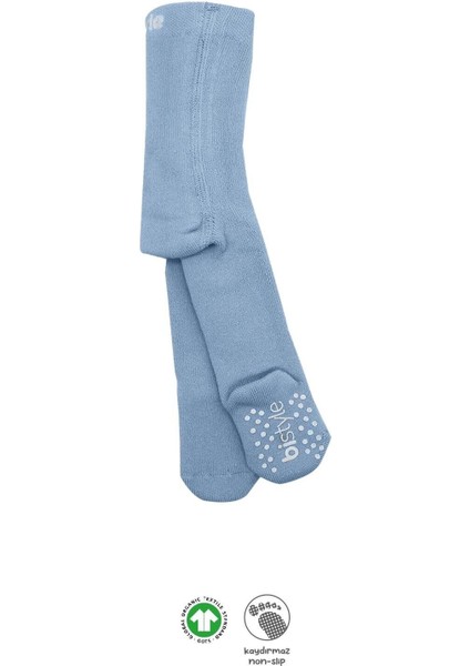 Bistyle Tekli Kaymaz Basic Külotlu Çorap BS50501B Mavi