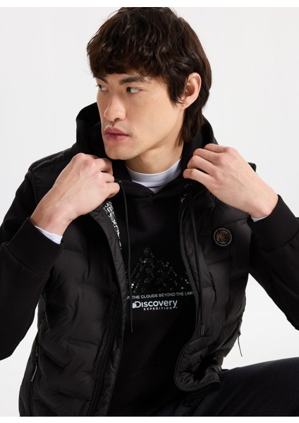 D5WM-YLK3307 Siyah Relaxed Kapitone Erkek Yelek