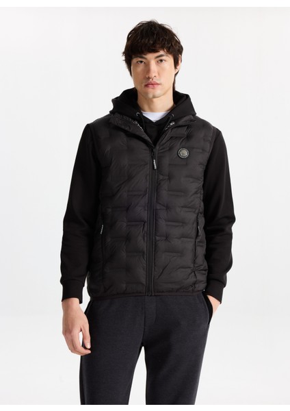 D5WM-YLK3307 Siyah Relaxed Kapitone Erkek Yelek modelleri