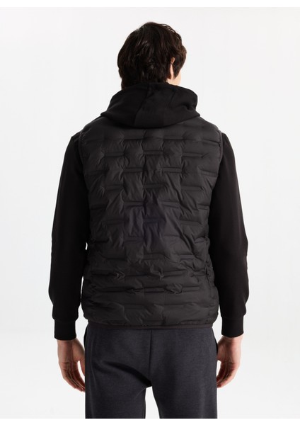 D5WM-YLK3307 Siyah Relaxed Kapitone Erkek Yelek