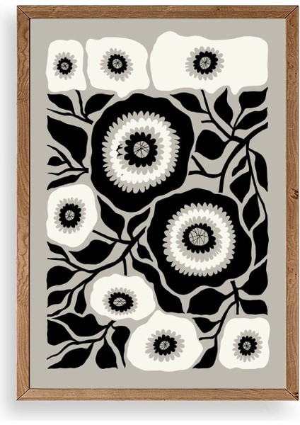 Çiçek Ahşap Çerçeveli Tablo