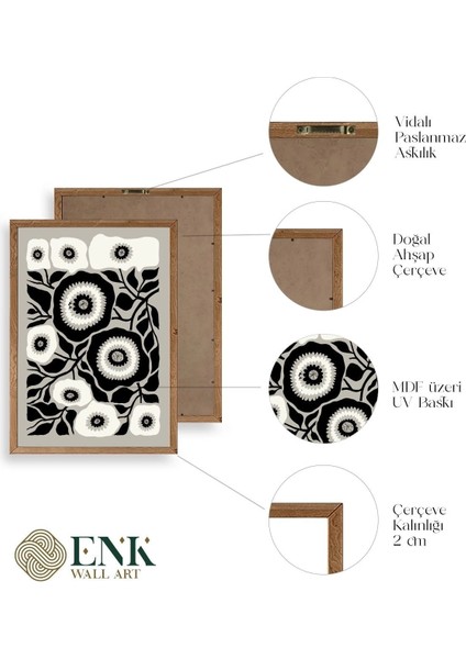 Çiçek Ahşap Çerçeveli Tablo fırsatları