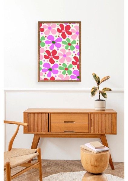 Çiçekler Ahşap Çerçeveli Tablo modelleri