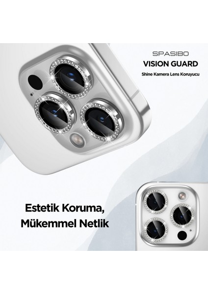 iPhone 16 Pro Kristal Taşlı Kamera Lens Koruyucu | Anti-Reflective & Anti-Fog Özellikli Premium Koruma | Spasibo Vision Guard fiyatları