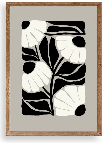 Çiçek Ahşap Çerçeveli Tablo