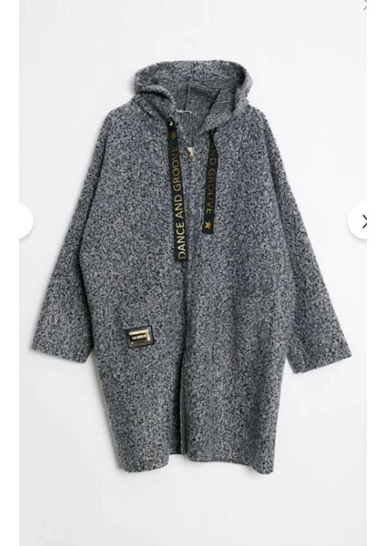 M39113 Kadın Kapüşonlu Torba Cep Astarsız Hafif Buklet Kaşe Oversize Kaban Antrasit fiyatları