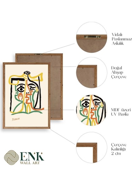 Picasso Üçlü Ahşap Çerçeveli Tablo fırsatları