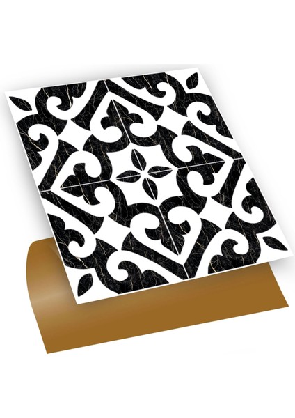 Kendinden Yapışkanlı Seramik ve Yer Döşemesi Hatayi Desenli Pvc Karo 30X30 cm (11 Adet) 1 M²