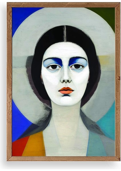 Kadın Ahşap Çerçeveli Tablo