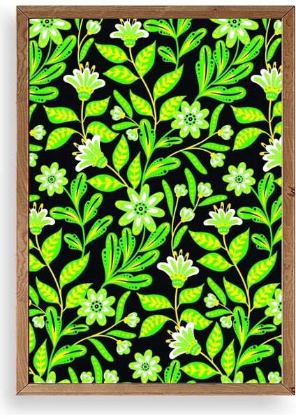 Yapraklar Ahşap Çerçeveli Tablo