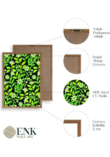 Yapraklar Ahşap Çerçeveli Tablo fırsatları