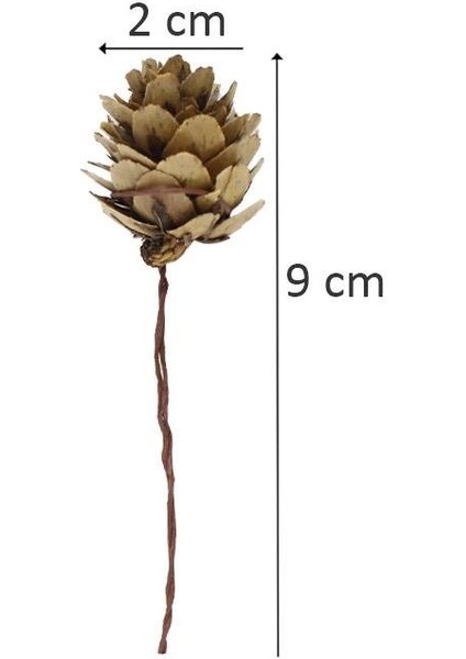 Yılbaşı Ağacı Süsleri Telli Mini Kozalak Dekoratif Çam Ağaç Süsü 12'li modelleri