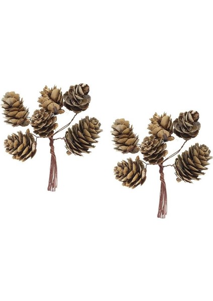 Yılbaşı Ağacı Süsleri Telli Mini Kozalak Dekoratif Çam Ağaç Süsü 12'li fırsatları