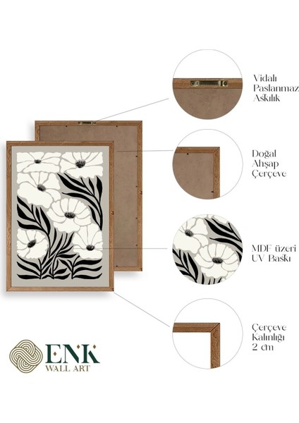 Çiçek Ahşap Çerçeveli Tablo fırsatları