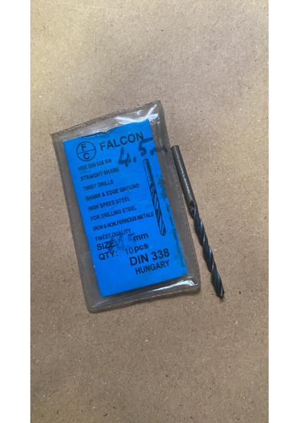 Matkap Ucu 4.5 mm Hss Demir - Çelik - Metal - Aliminyum 1 Adet