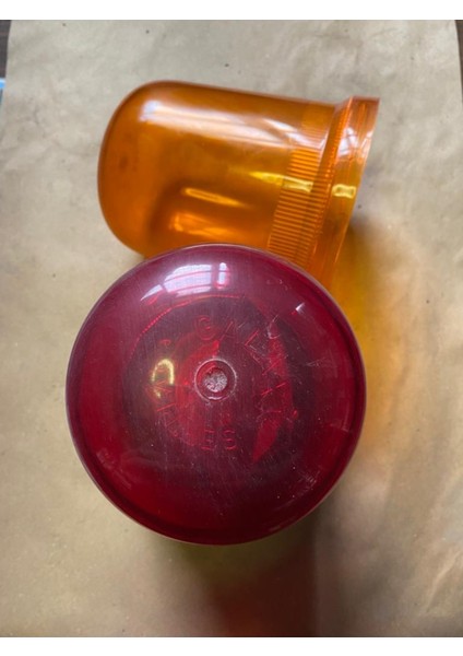 Tepe Lambası Dönerli Galax Kırmızı Camlı 24V Tüm Araçlara Uyumludur Turuncu Cam Hediyeli