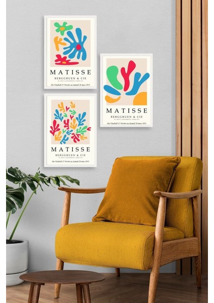 Matisse Üçlü Ahşap Çerçeveli Tablo modelleri