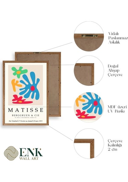 Matisse Üçlü Ahşap Çerçeveli Tablo fırsatları