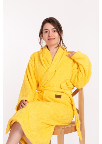 Regina Robe Ekstra Yumuşak Premium Şalyaka Bornoz Sarı