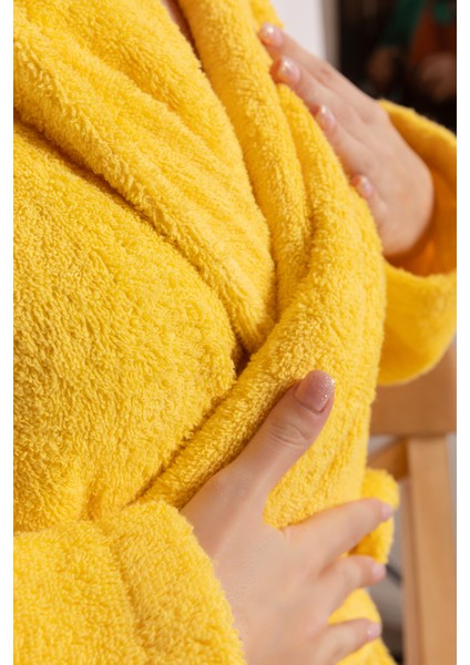 Regina Robe Ekstra Yumuşak Premium Şalyaka Bornoz Sarı fiyatları