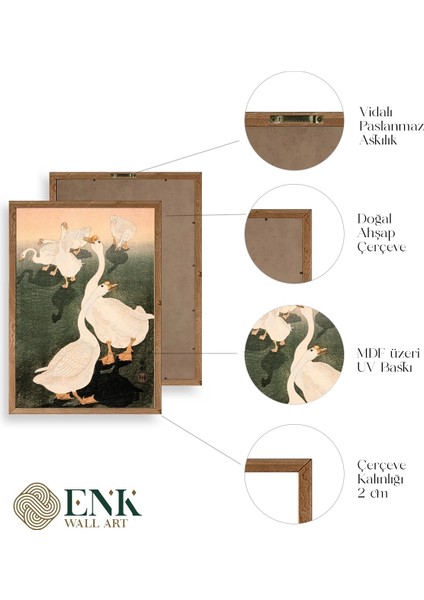 Kuğular Ahşap Çerçeveli Tablo fırsatları