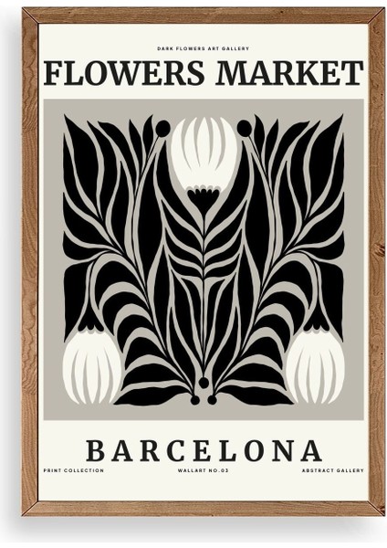 Çiçek Ahşap Çerçeveli Tablo