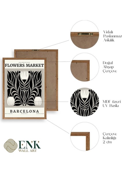Çiçek Ahşap Çerçeveli Tablo fırsatları